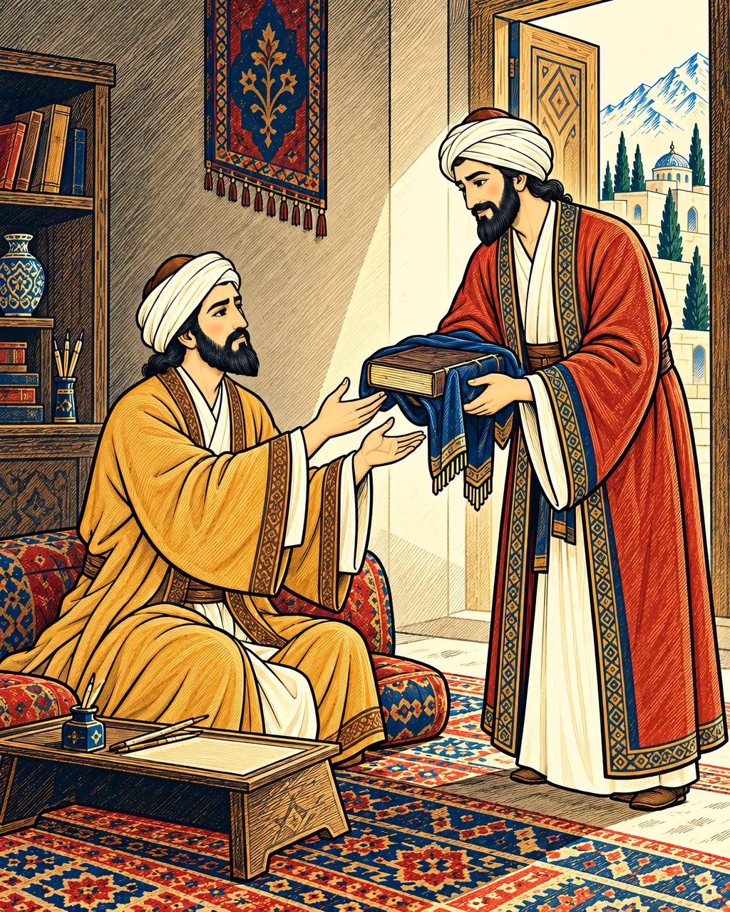 The Friend Brings the Pahlavi Book