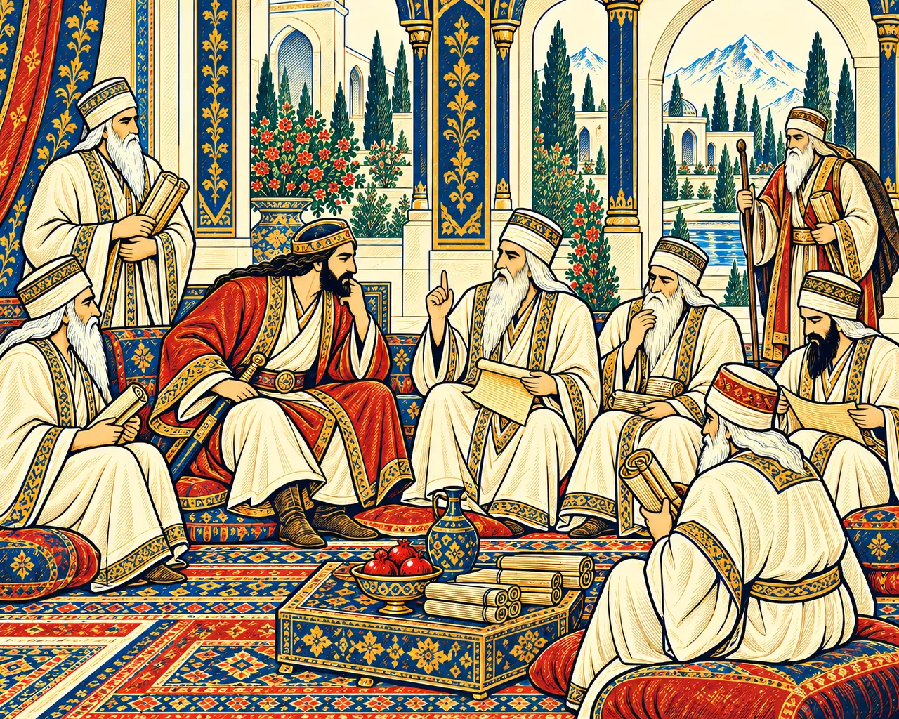 The Dehqan Gathers the Old Mobadan