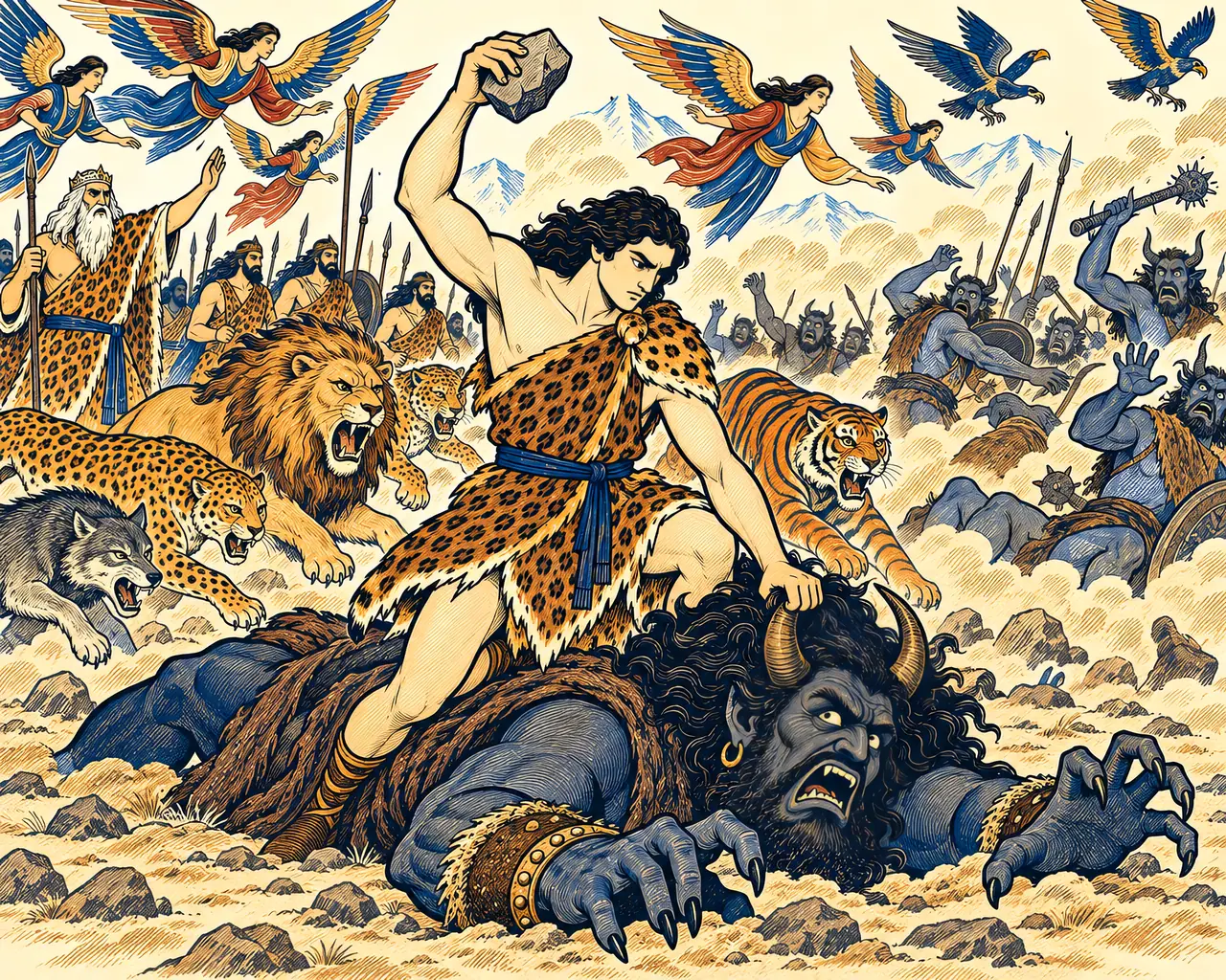 Hushang Seizes the Black Div