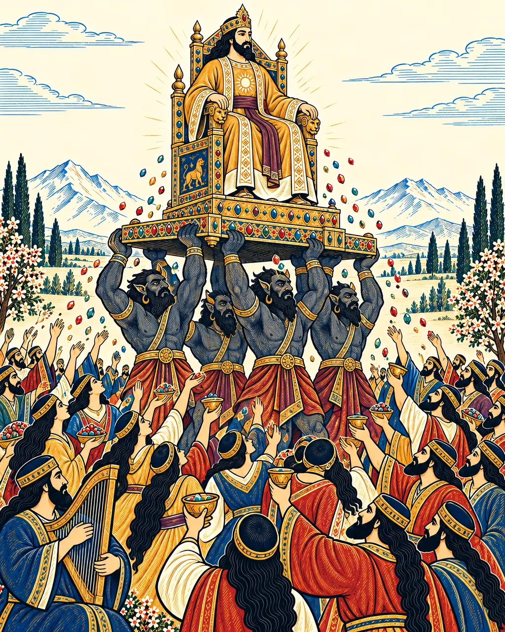 Divs Raise Jamshid's Jeweled Throne