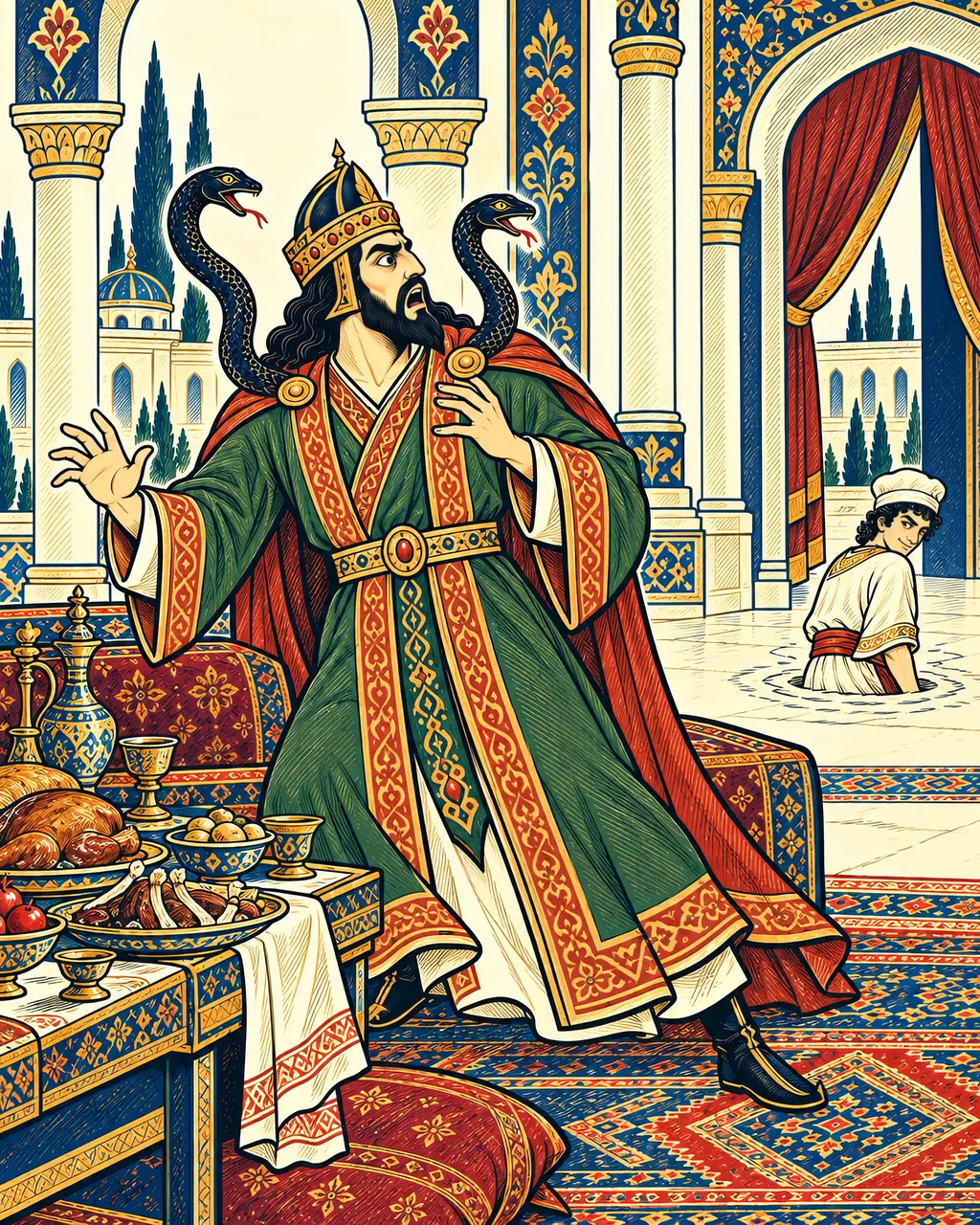 The Serpents Spring from Zahhak