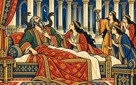 Zahhak Wakes Screaming from His Dream