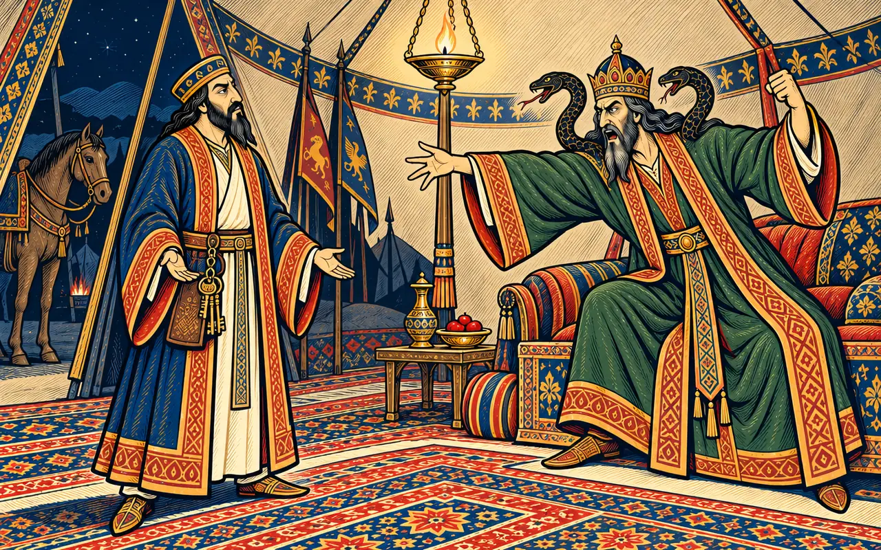 Zahhak Rages at Kundrav's Report