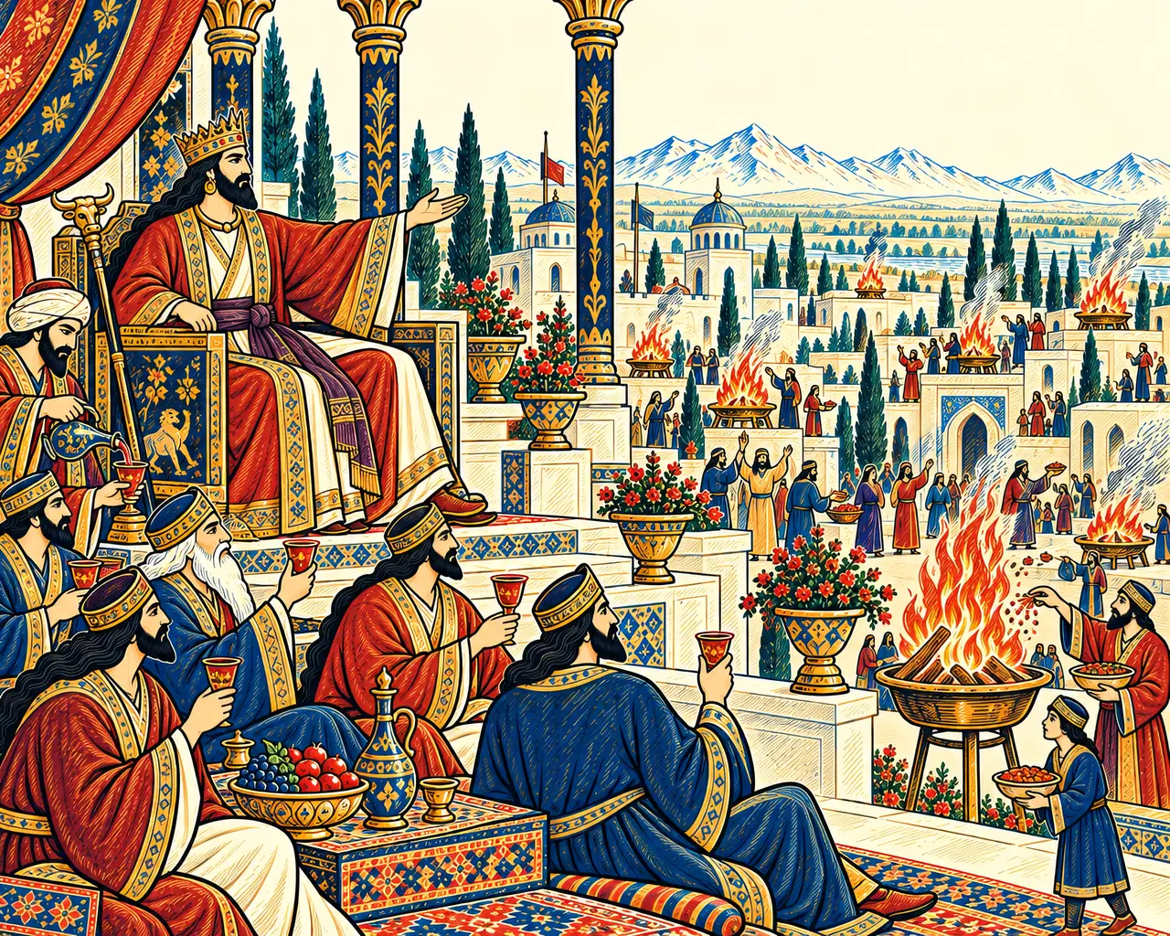 Fereydoon Kindles the Fires of Mehrgan