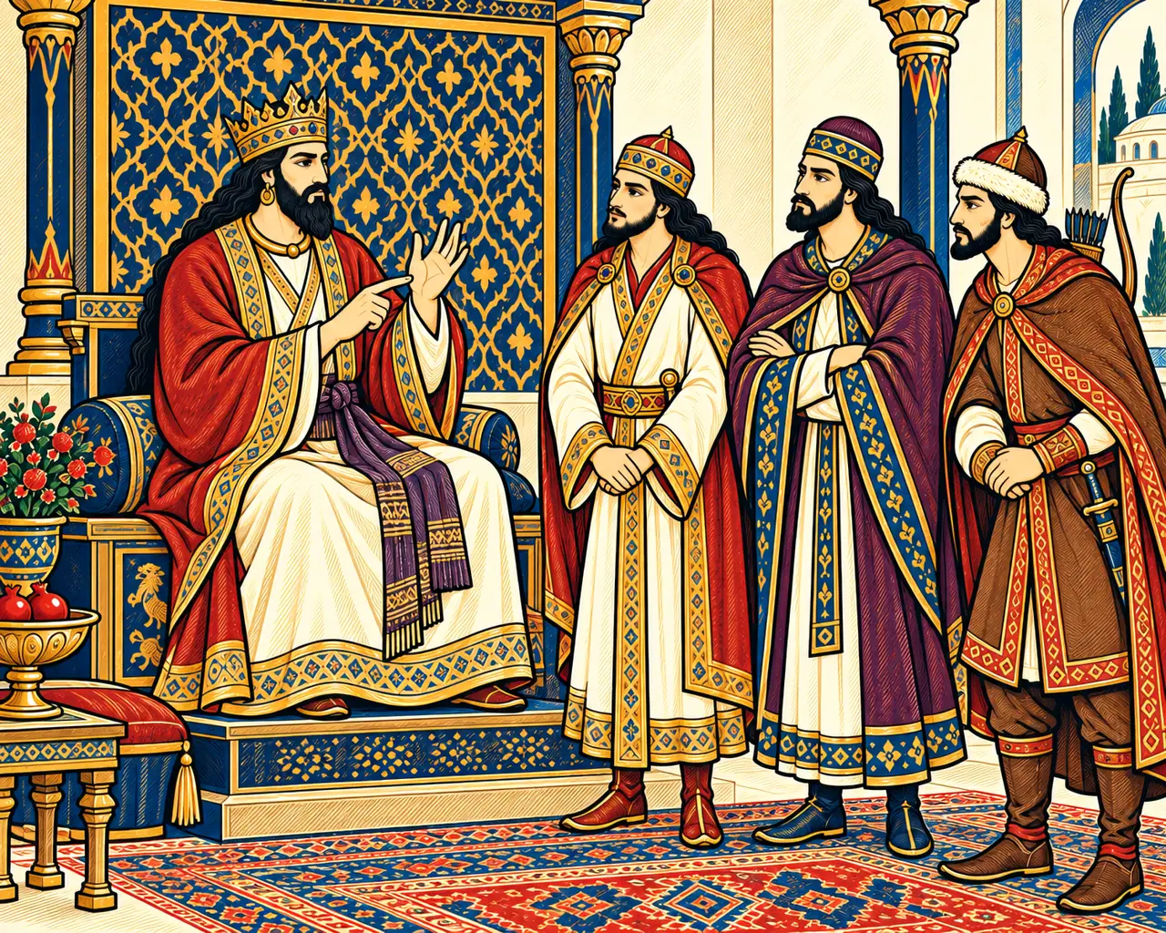 Fereydoon Instructs His Sons for Yemen
