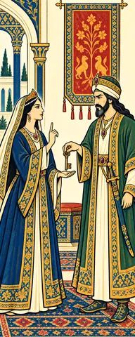 Mehrab Gives Sindokht the Treasury Key