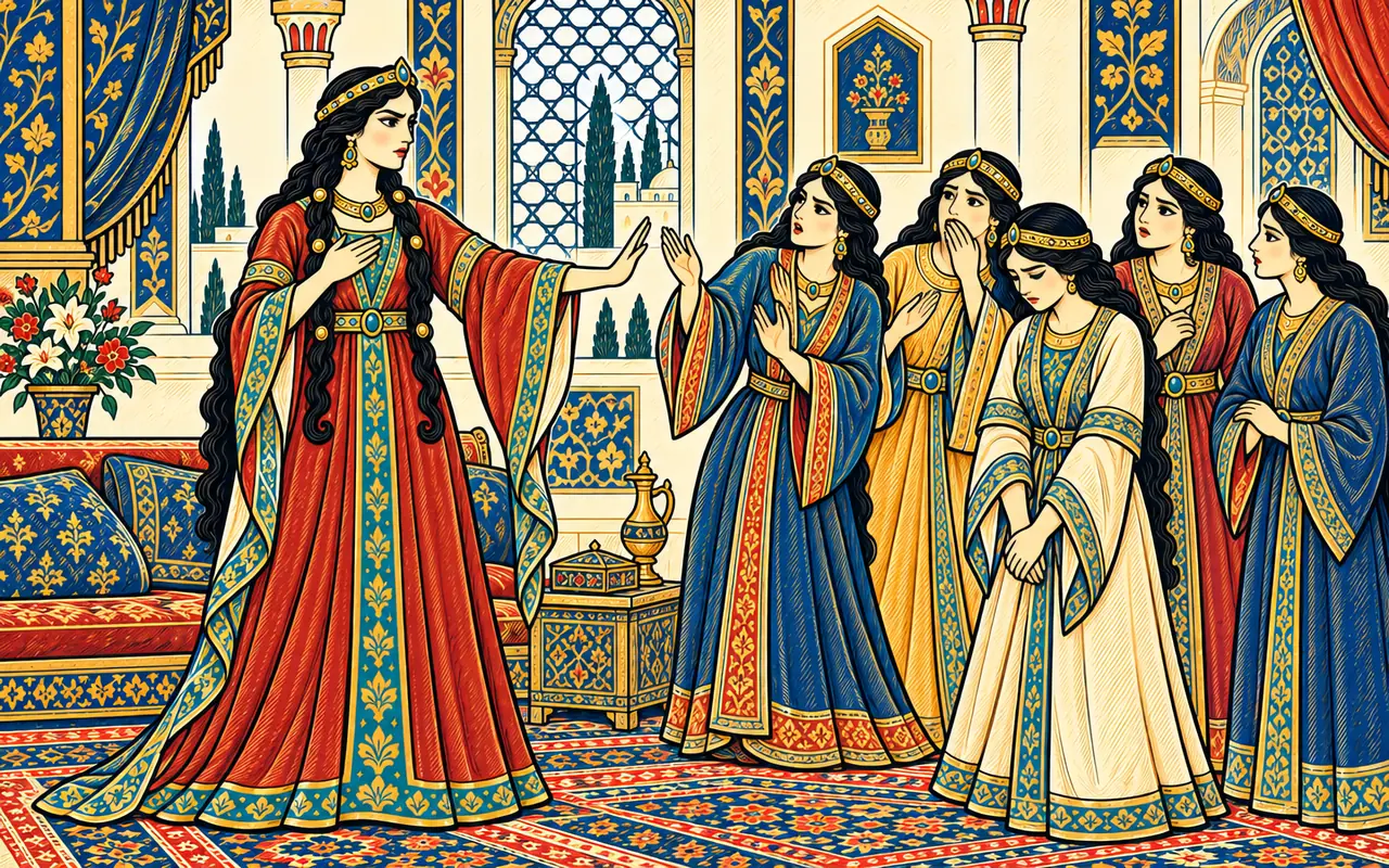 Rudabeh Defies Her Handmaidens