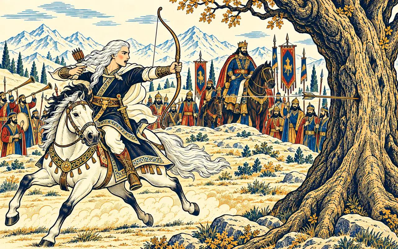 Zal's Arrow Pierces the Ancient Tree