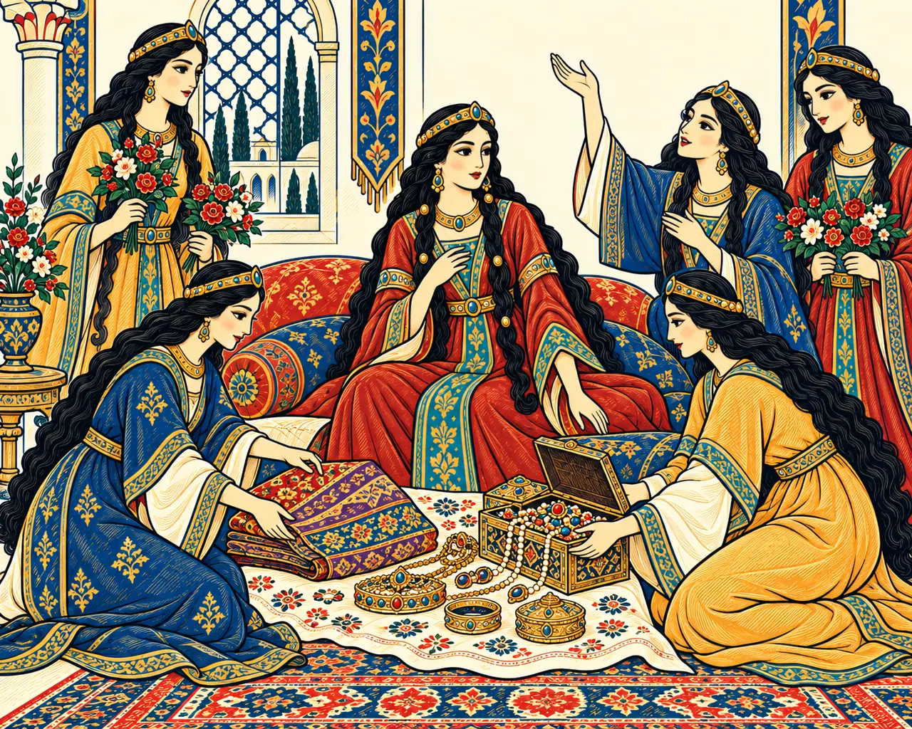 The Maidens Bring Zal's Gifts