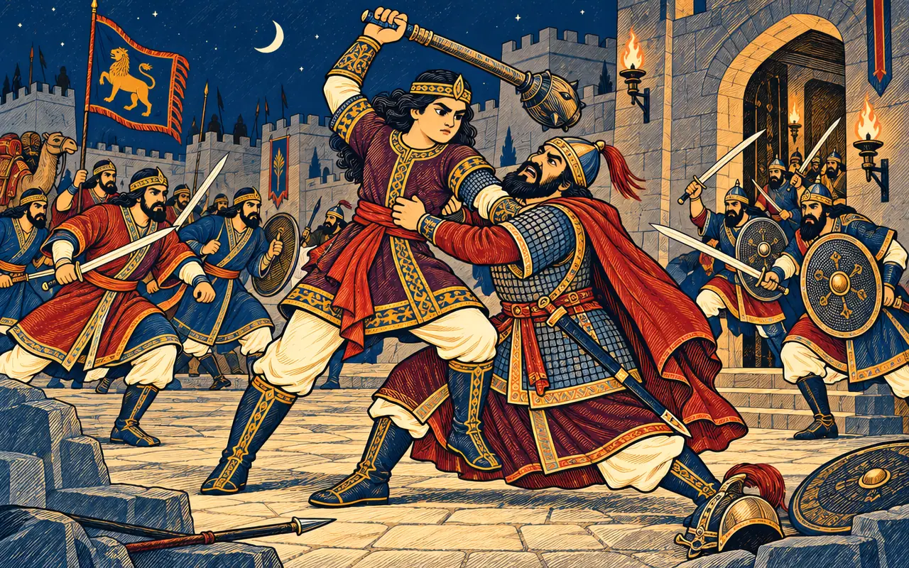 Rostam Strikes Down the Castellan