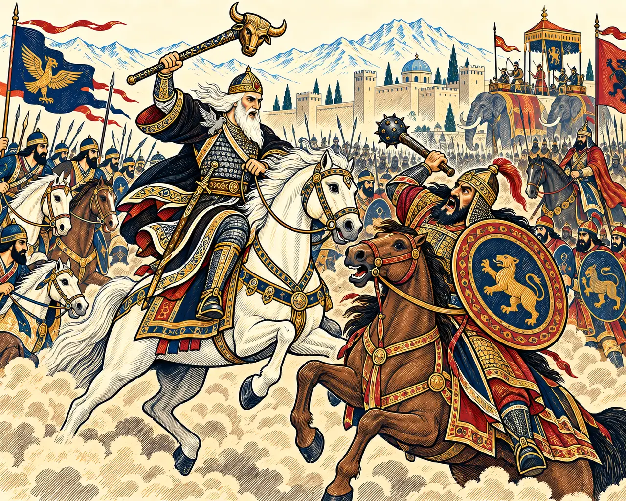Zal Strikes Down Khazarvan