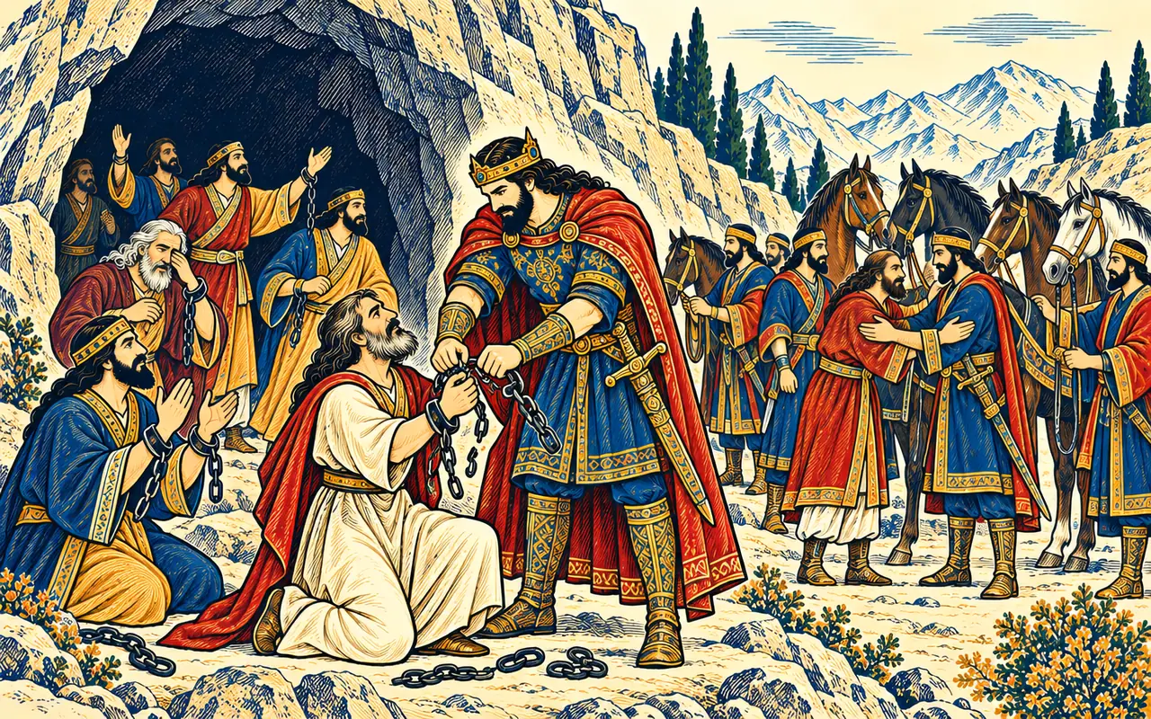 Keshvad Breaks the Captives' Bonds