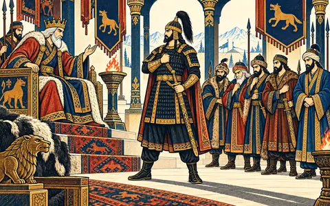 Afrasiab Vows Vengeance before Pashang