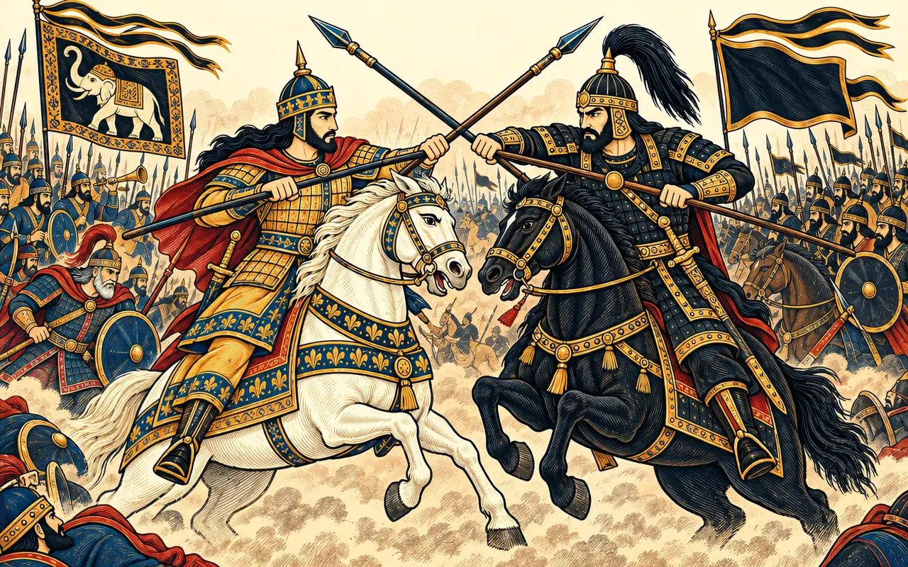 Nohzar and Afrasiab Clash Spear to Spear