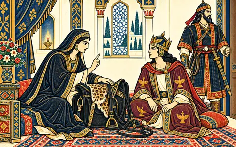 Farangis Counsels Khosrow and Giv