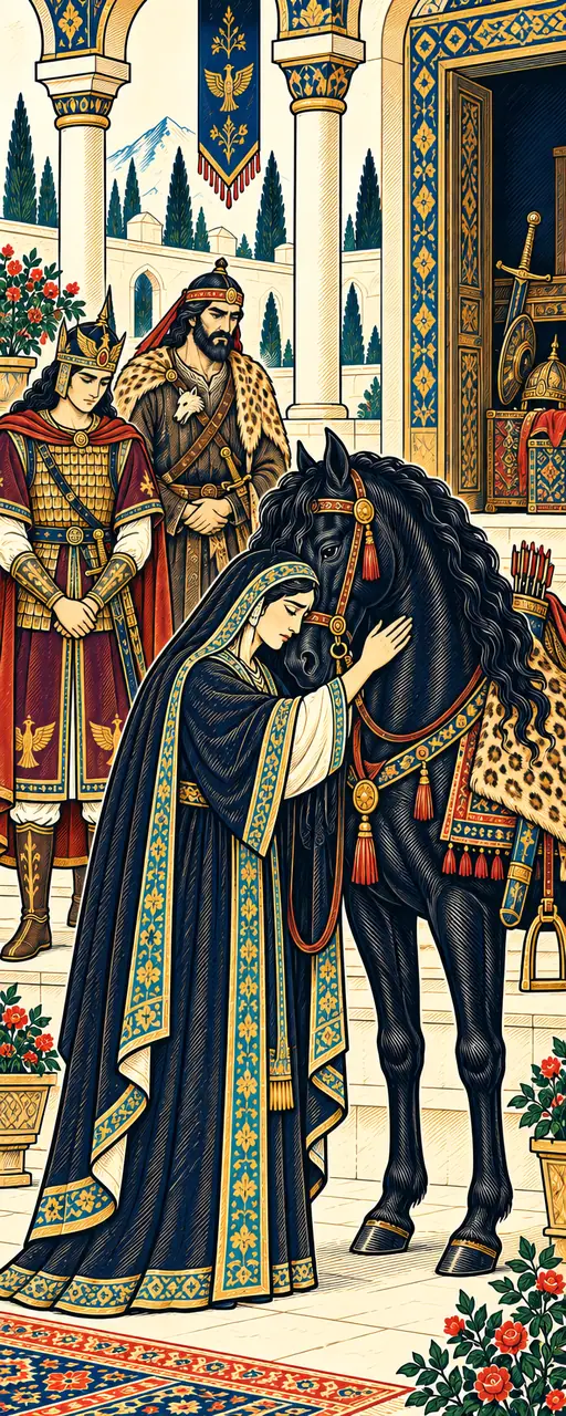 Farangis Weeps against Behzad's Mane