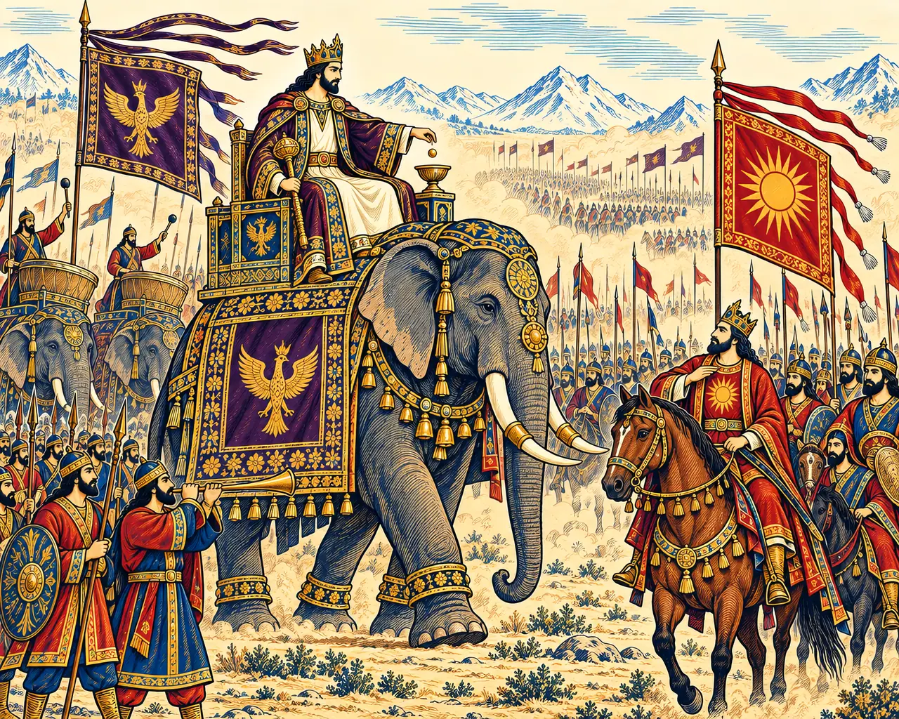 Khosrow Enthroned upon the Elephant