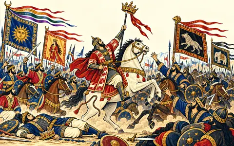 Bahram Raises the Crown on His Spear