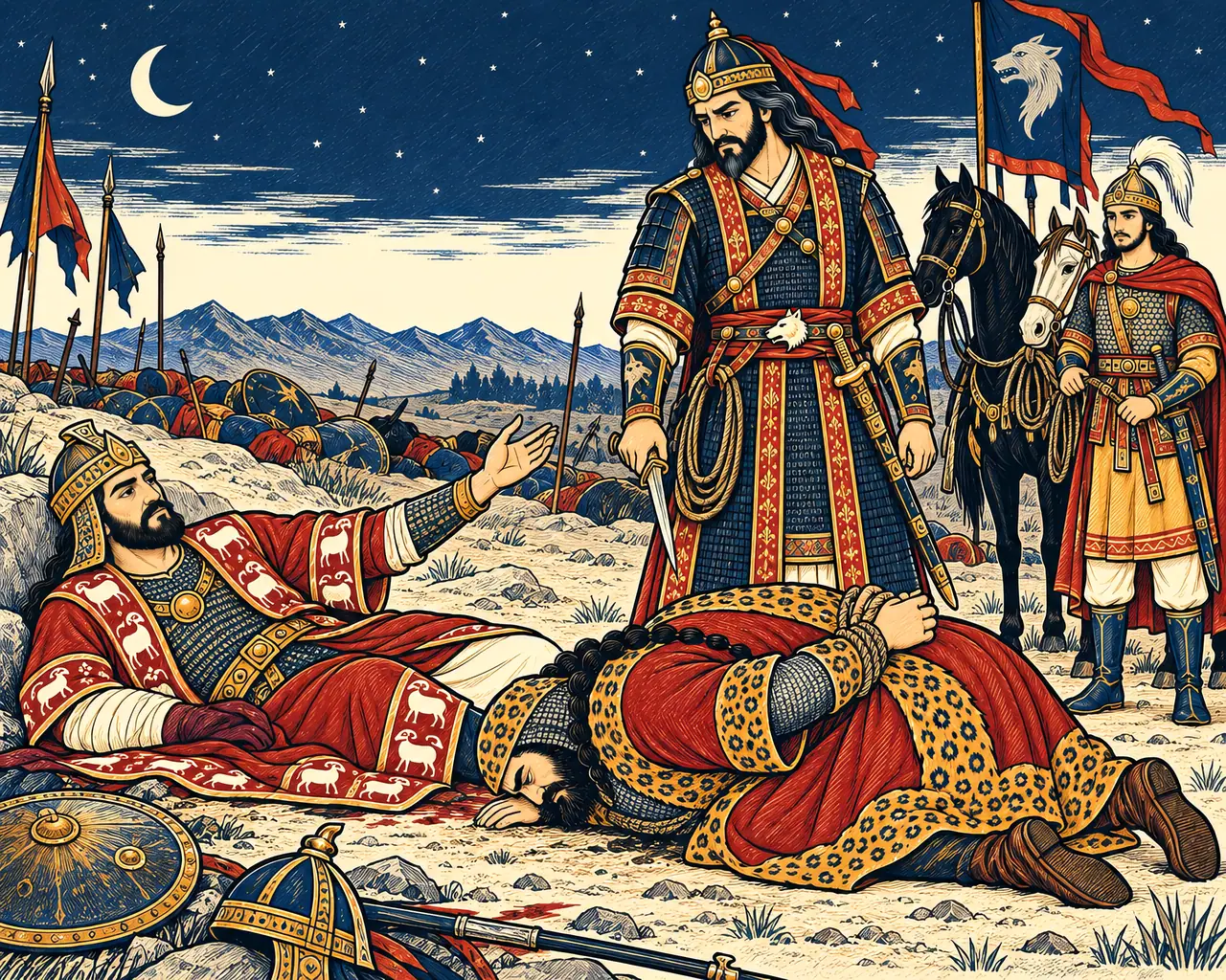 Tazhav Begs Before the Dying Bahram