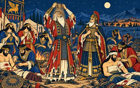 Gudarz Mourns His Sons by Night