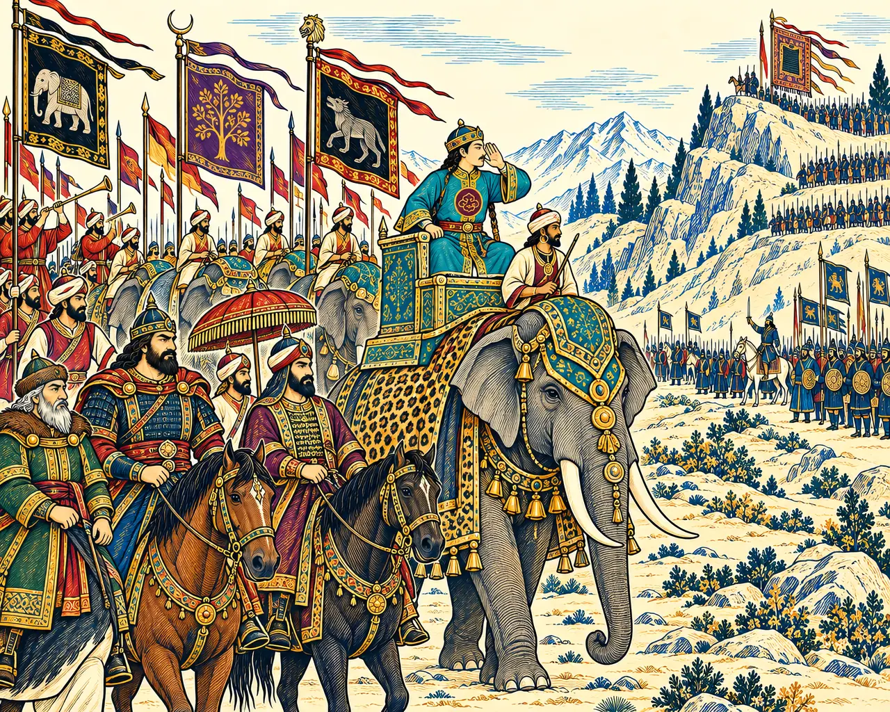 The Khan of Chin Rides Out to View Hamavan