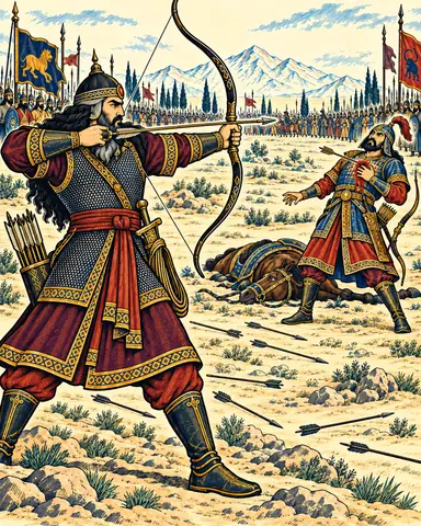 Rostam Shoots Ashkabus on Foot