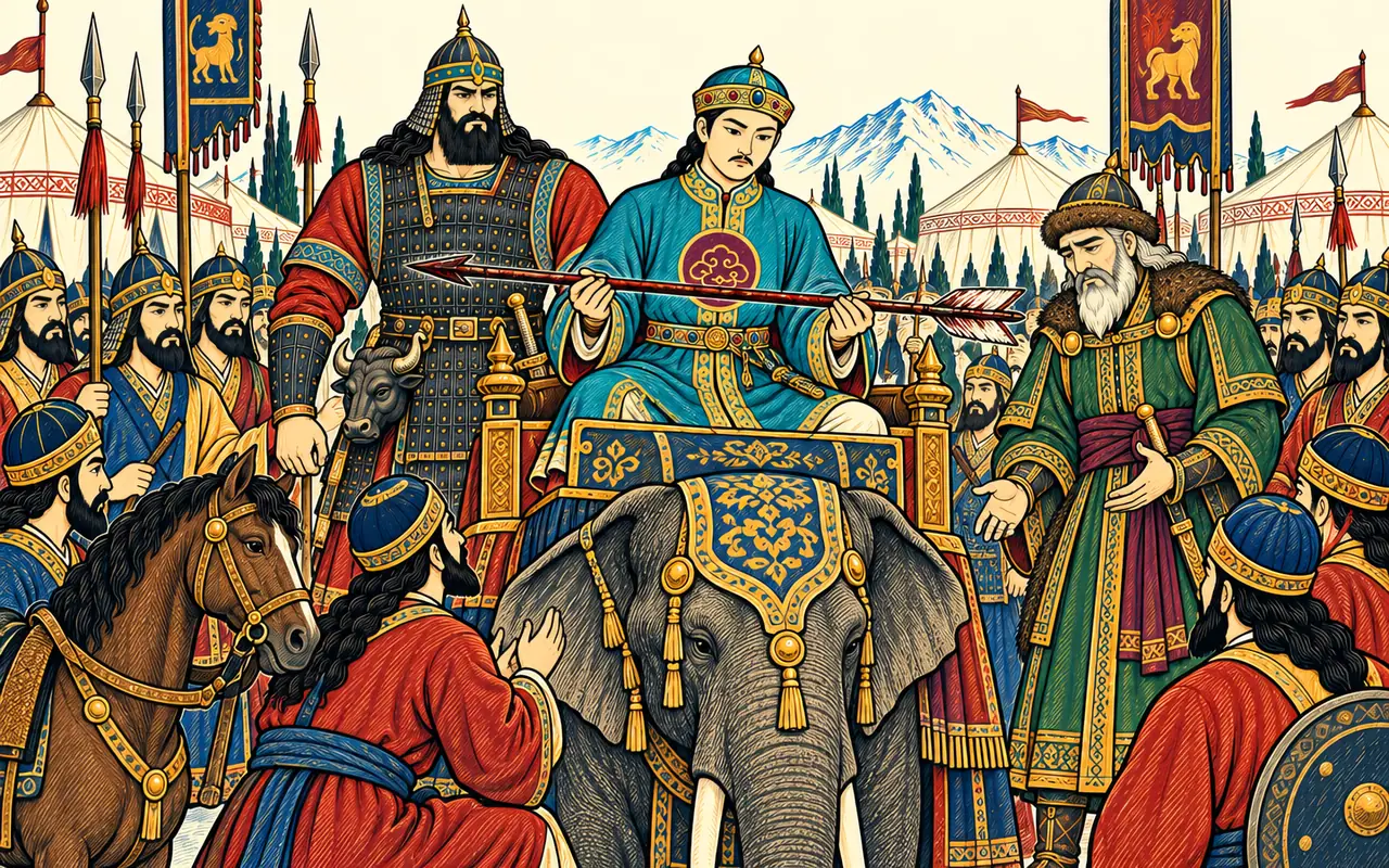 The Khan Examines Rostam's Arrow