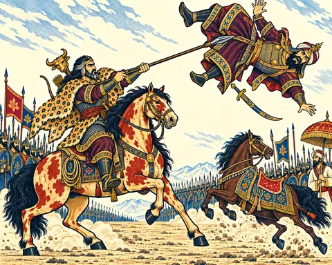 Rostam Unhorses Shangul with One Thrust