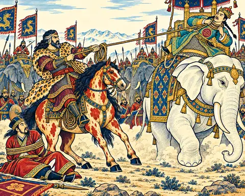 The Khan of Chin Lassoed from His Elephant