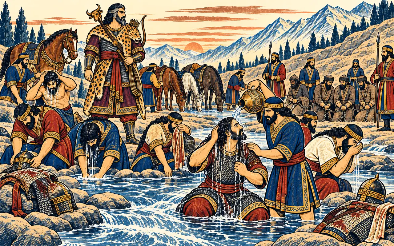 Iranians Wash Away the Battle's Gore