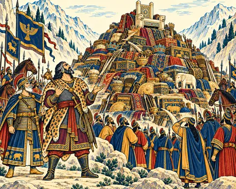 Rostam Marvels at the Mountain of Spoils