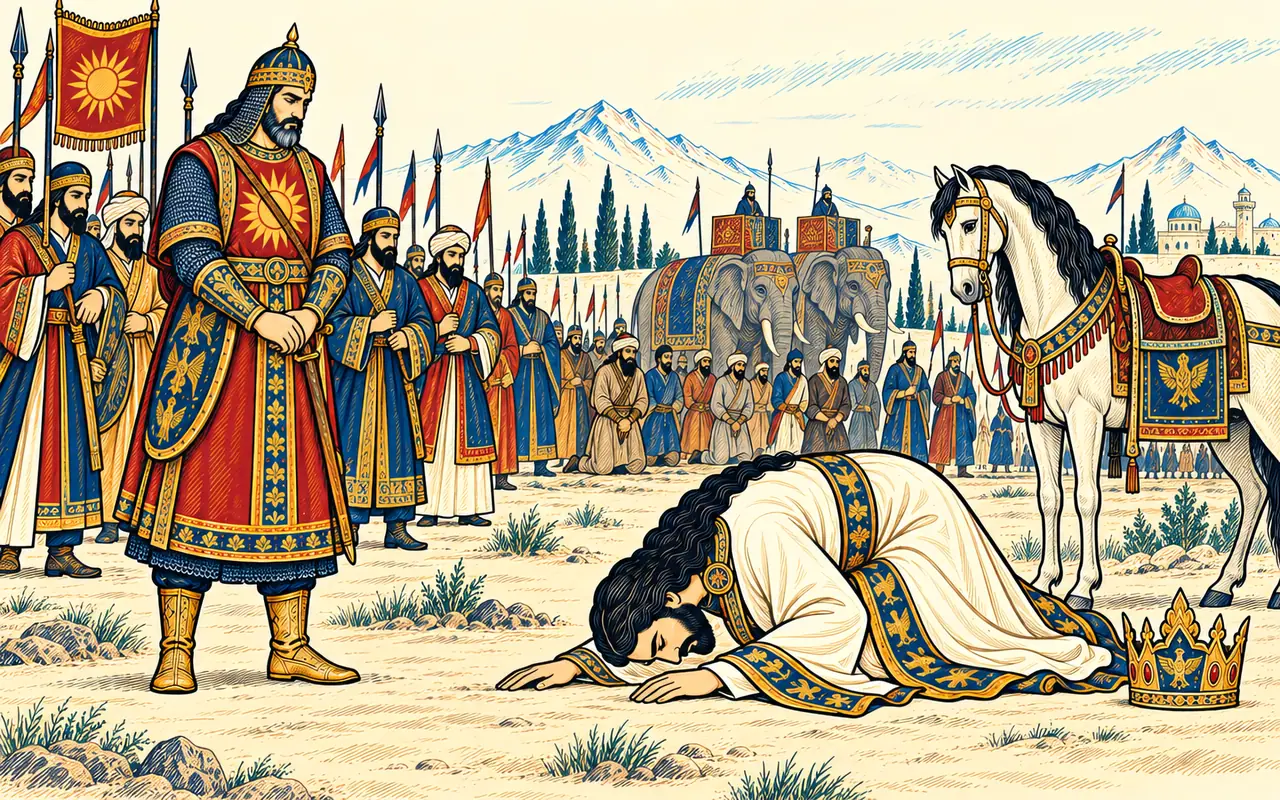 Kay Khosrow Prostrates Himself before Yazdan