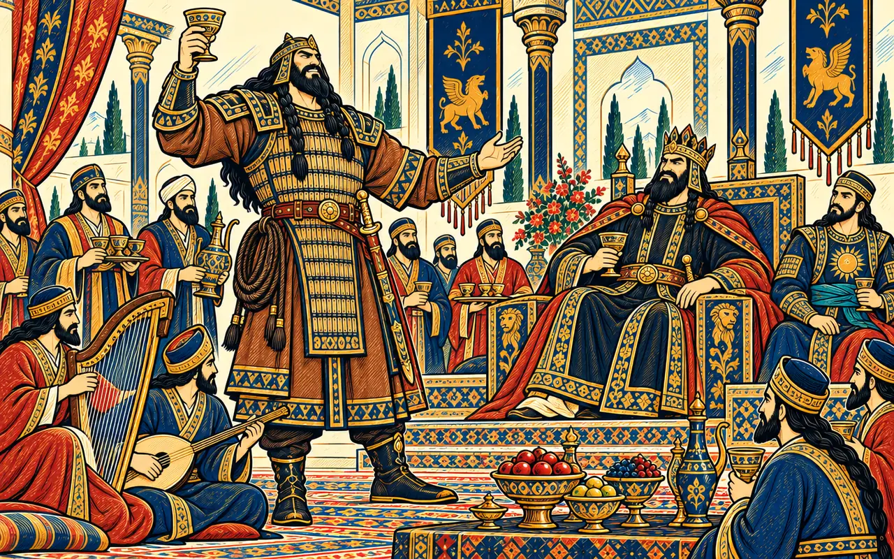 Puladvand's Drunken Boast at Afrasiab's Feast