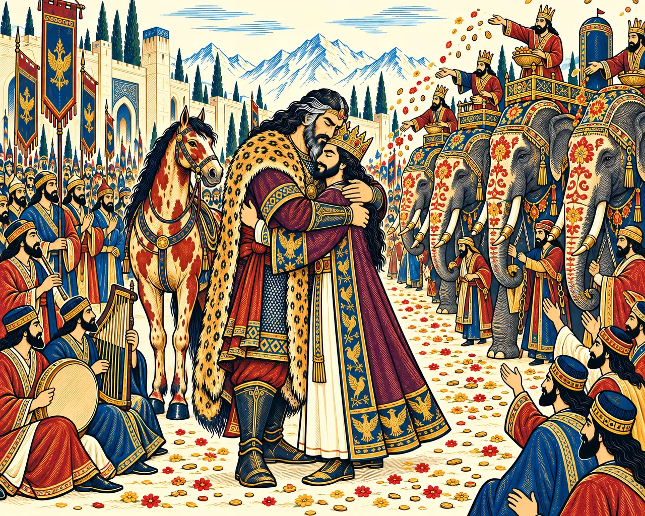 Kay Khosrow Embraces Rostam