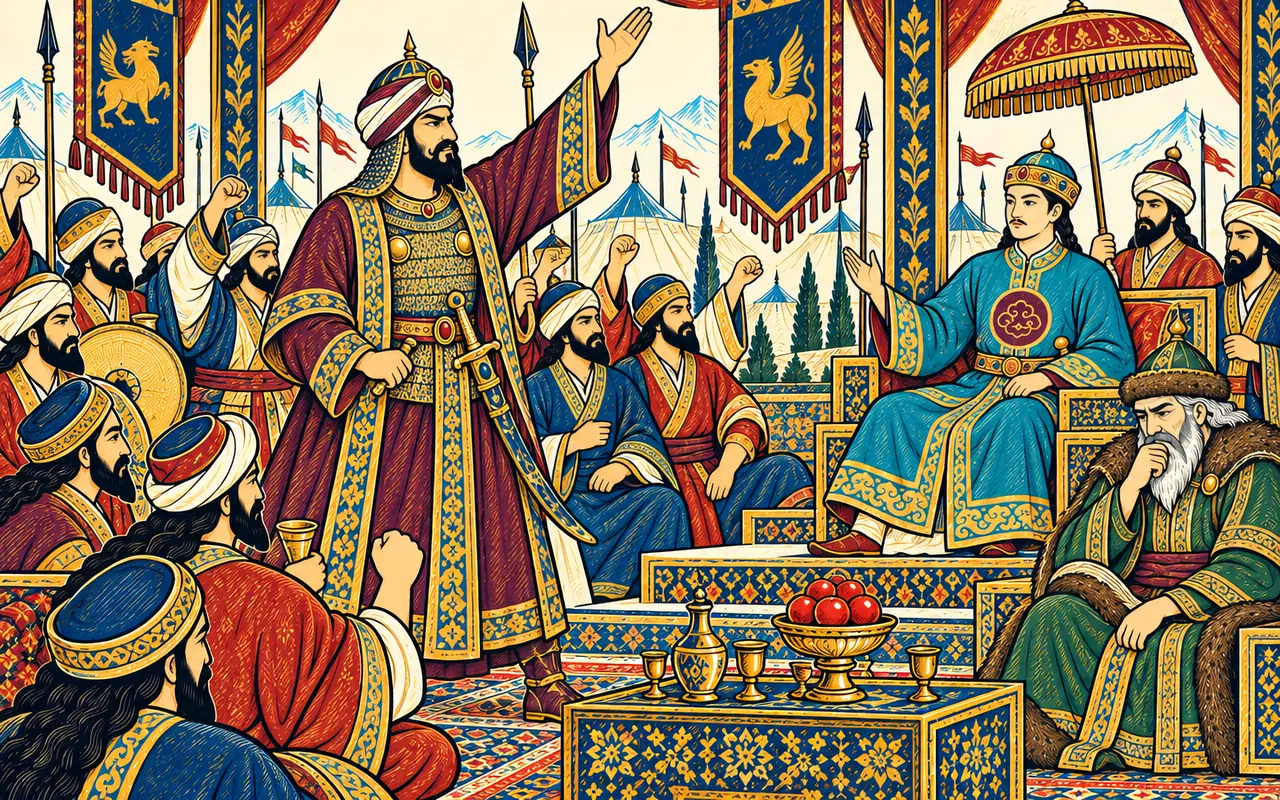 Shangul Rouses the Khan's Council
