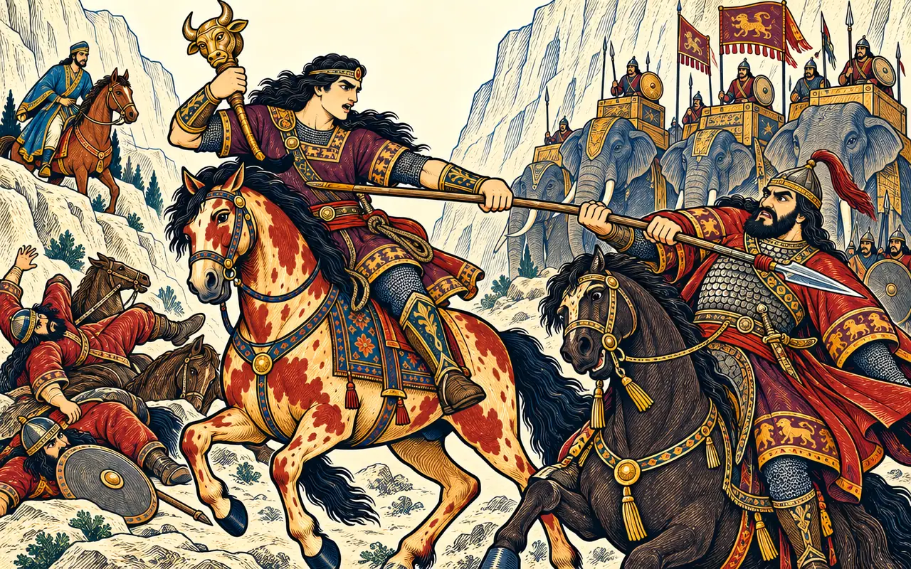 Rostam Wrenches Kulun's Spear