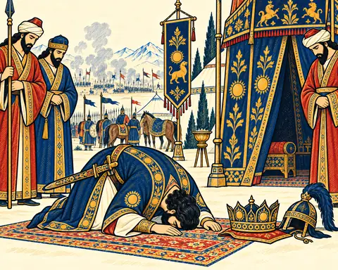 Kavus Lays Down His Crown to Pray
