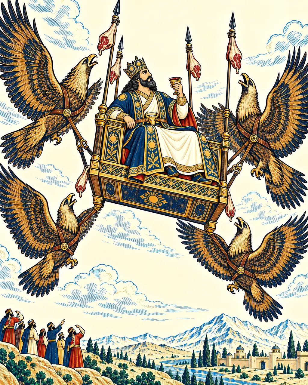 The Eagles Lift Kavus's Throne