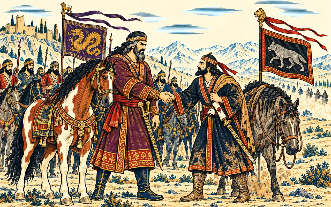 Rostam Rides Out to Meet Giv