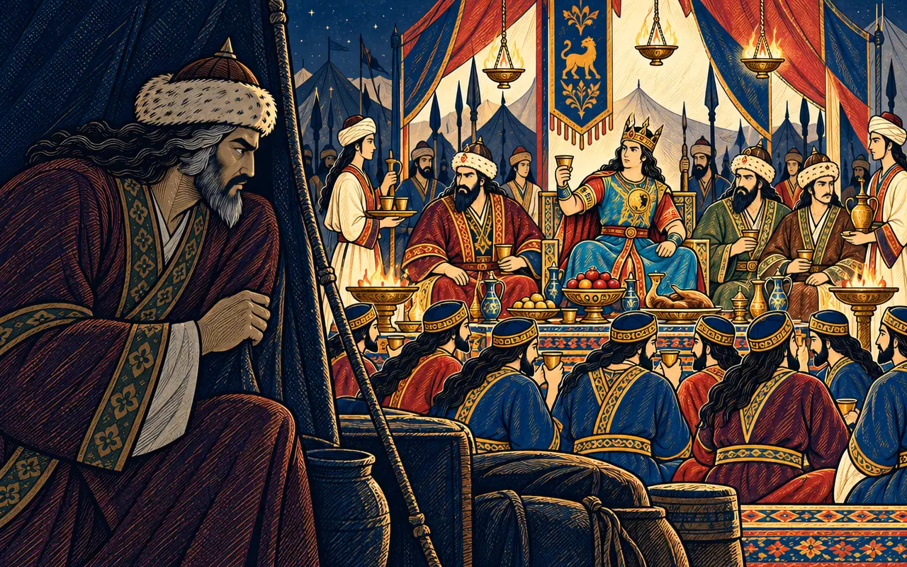 Rostam Watches Sohrab's Feast