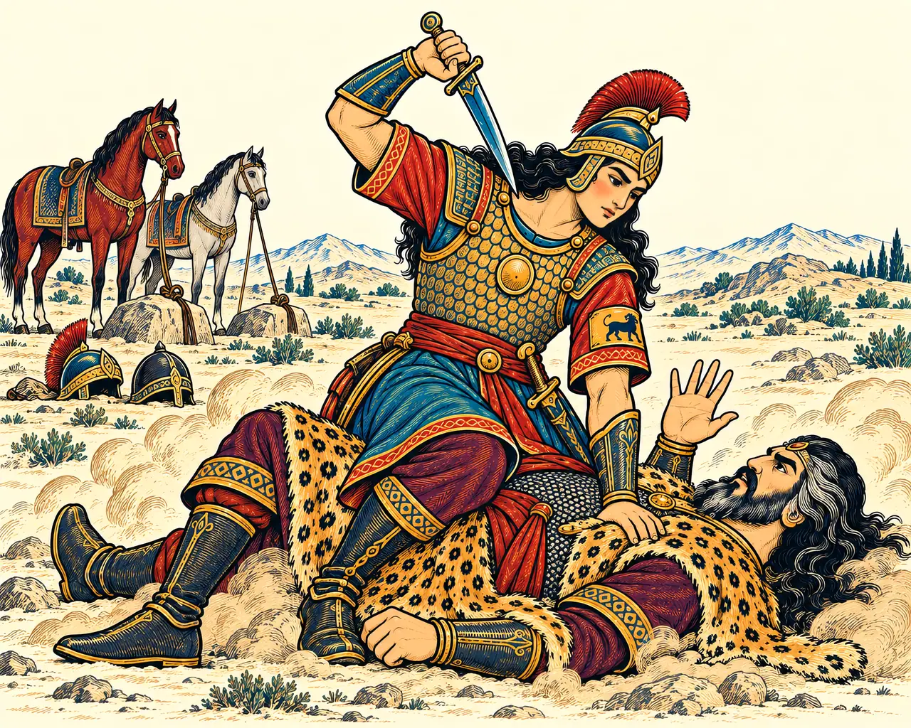 Sohrab Casts Rostam Down