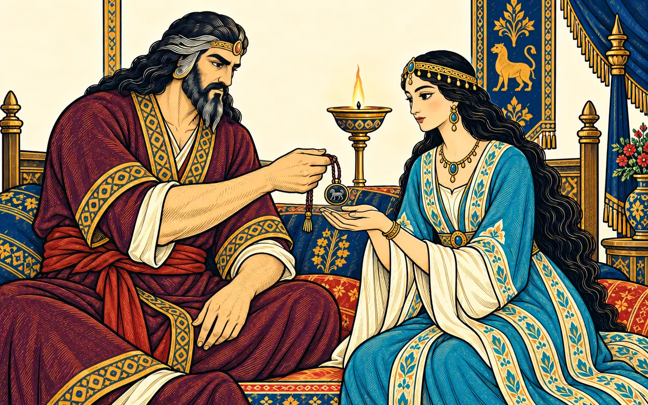 Rostam Gives Tahmineh the Mohreh