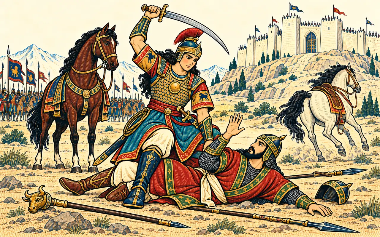 Sohrab Spares the Fallen Hajir