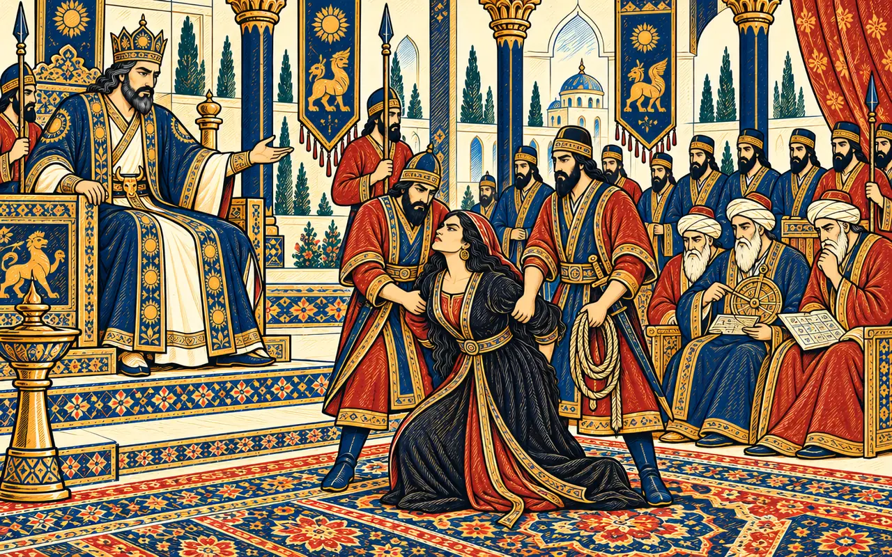 The Sorceress Dragged before Kavus