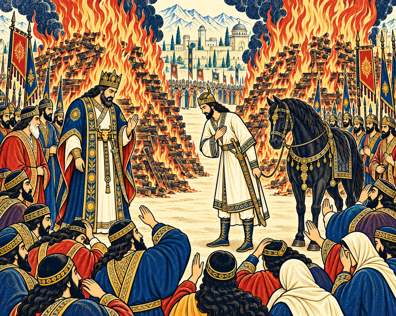 Siavash in White before the Pyres