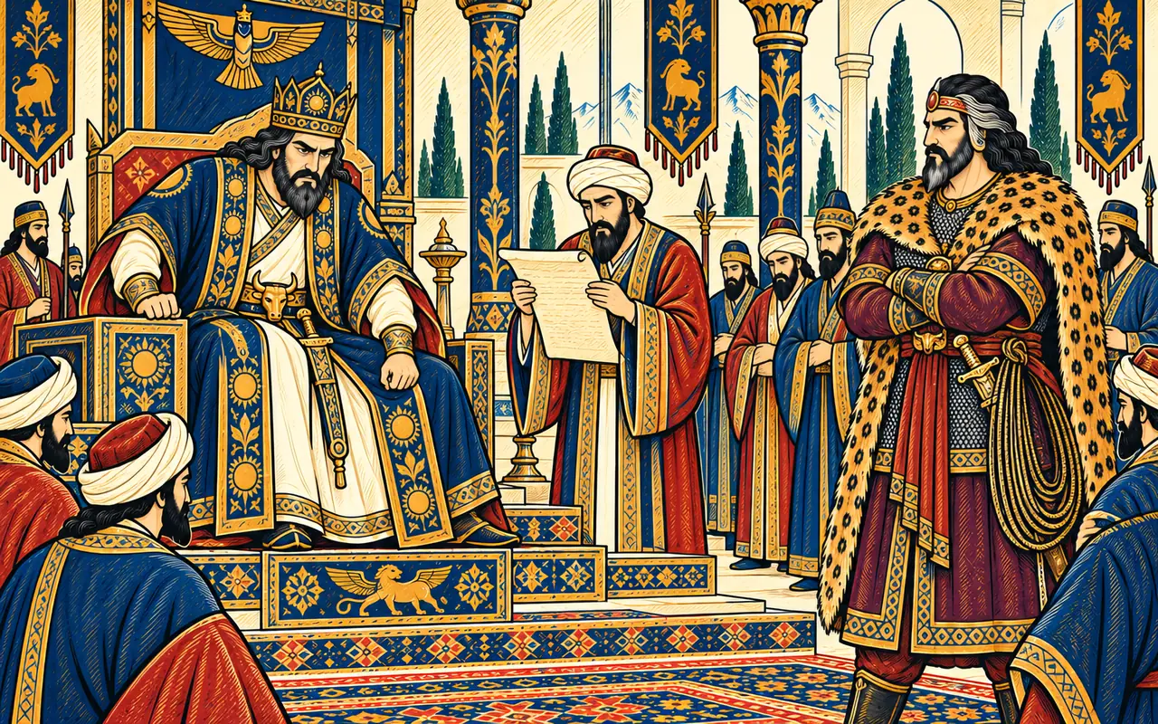 Kavus Darkens at Siavash's Letter