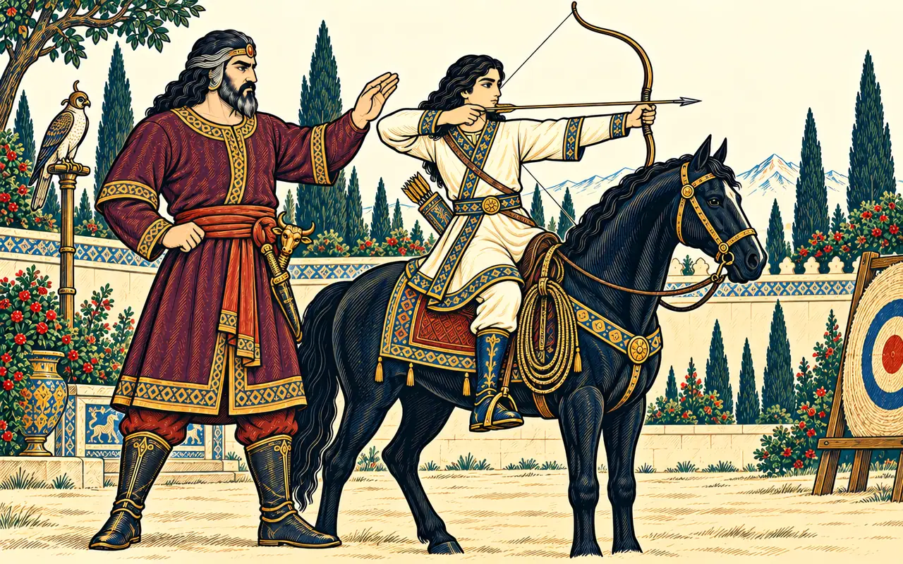 Rostam Trains the Young Siavash