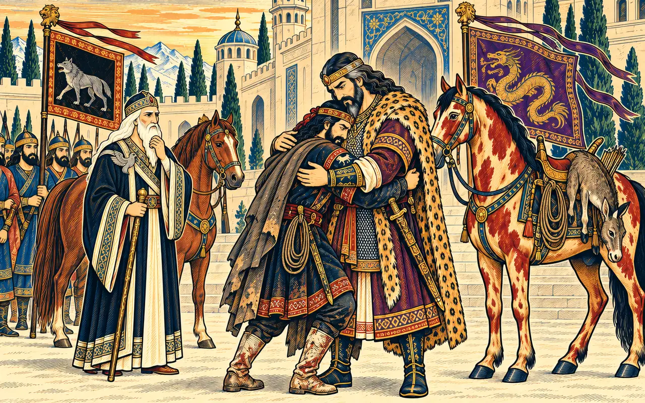 Giv Meets Rostam at Zal's Palace