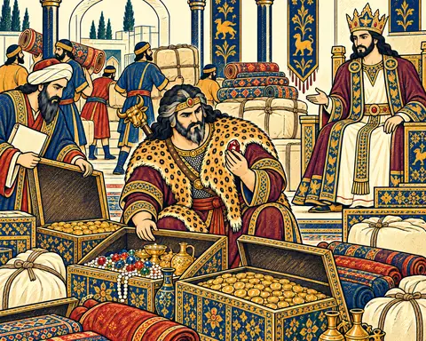 Rostam Chooses Treasure for His Merchant Guise