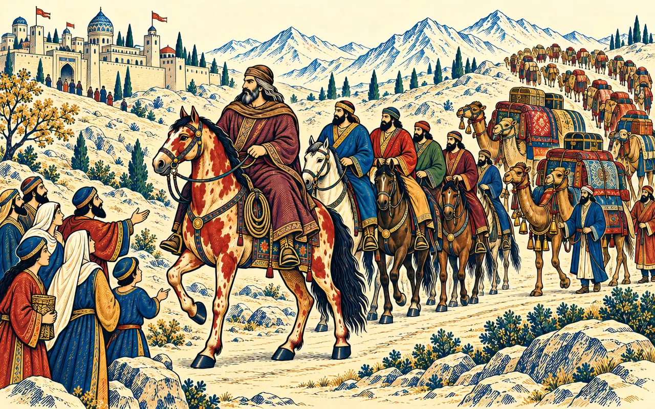 Rostam's Merchant Caravan Enters Turan